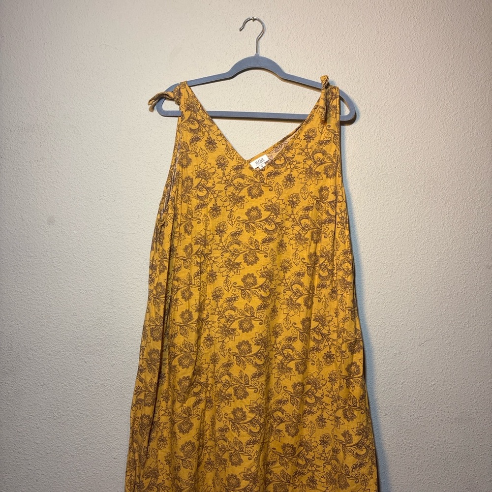 Yellow Floral Sleeveless Dress